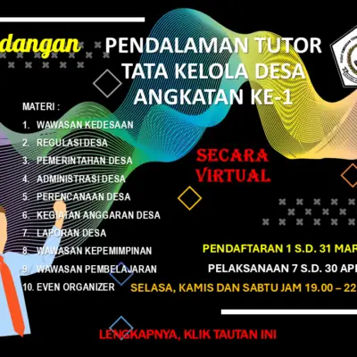 PENDALAMAN TUTOR TATA KELOLA DESA ANGKATAN KE-1