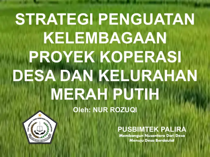 STRATEGI PENGUATAN KELEMBAGAAN PROYEK KOPERASI DESA DAN KELURAHAN MERAH PUTIH