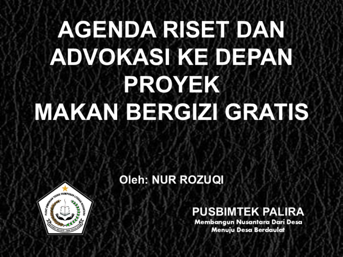 AGENDA RISET DAN ADVOKASI KE DEPAN PROYEK MAKAN BERGIZI GRATIS