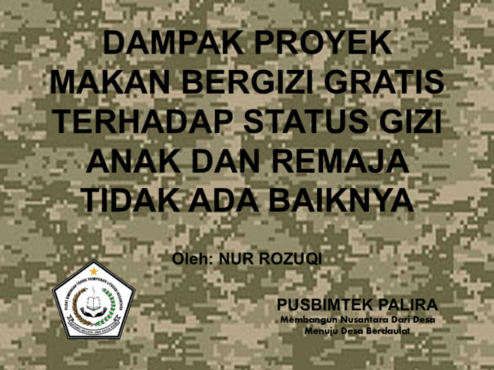 DAMPAK PROYEK MAKAN BERGIZI GRATIS TERHADAP STATUS GIZI ANAK DAN REMAJA TIDAK ADA BAIKNYA